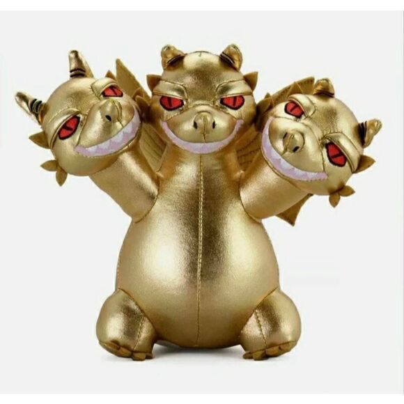 Kidrobot Godzilla Ghidorah Phunny Plush Gold 9” NEW - Picture 1 of 6